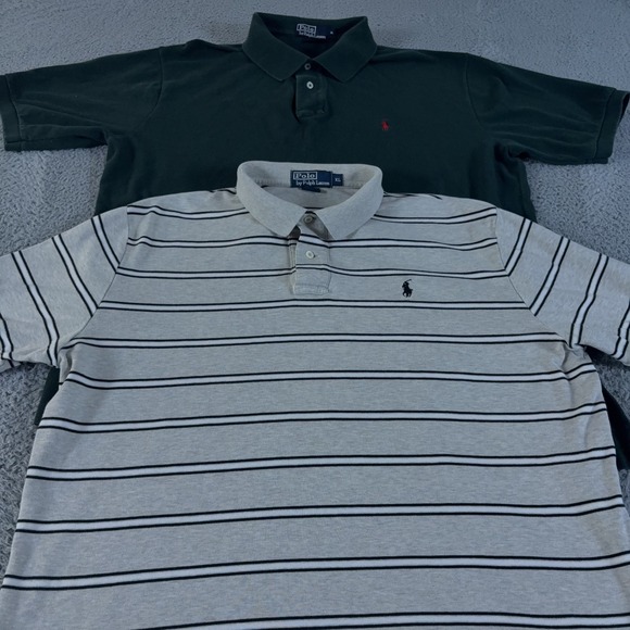 Polo Ralph Lauren Other - LOT OF 2 Polo Ralph Lauren Polo Shirt Mens XL Gray Green Short Sleeve Pony Pique